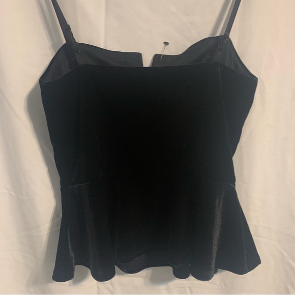 NWT! Express Black Peplum Velvet Tank Top with Deep V detail . Size XS. - Picture 7 of 7